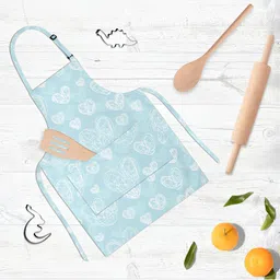 ArtzFolio Kids Blue & White Printed Cotton Aprons-picture-17