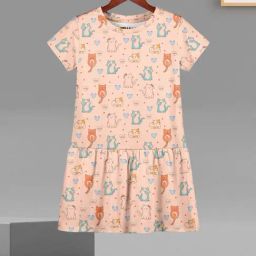 HELLCAT Girls Peach Printed Dresses-image-88