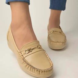 Shoetopia Kids Beige Casual Loafers-35
