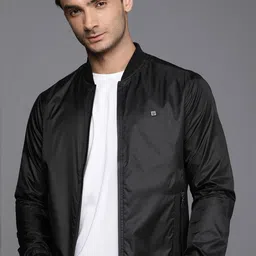 Louis Philippe Sport Solid Stand-Collar Bomber Jacket-image-12