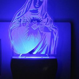 SOMIL Green & Blue Acrylic Lord Jesus Printed Glass With LED Night Lamp-image-14