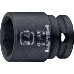 Hilti Short Impact Socket Black Finish 17 mm Size 30 mm Length, 2070364-42