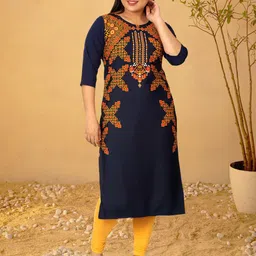 Anouk Rustic Selection Of 3 Ethnic Motifs Printed Round Neck Straight Kurtas image 4