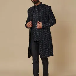 sven suits Embroidered Open Front Sherwani Set-picture-48