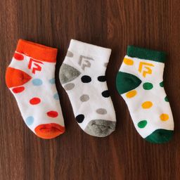Footprints Pack Of 3 Organic Cotton And Bamboo Polka Dot Design Detail Socks - Multicolor-picture-30