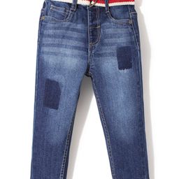 Babyhug Denim Full Length Washed Stretchable Jeans - Blue-picture-20