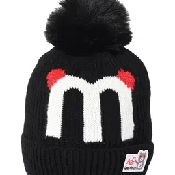 Kid-O-World M Letter Woven Detailed Bobble Cap - Black-picture-47