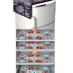 Dakshya Industries Fridge Top Cover and Fridge Mat Combo Set of 5-27