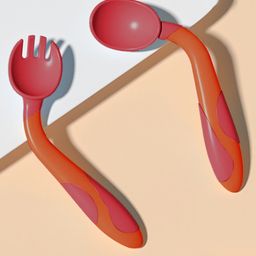 Bembika 360 Degree Bendable Baby Self Feeding Spoons with BPA Free material Gum Friendly Spoon For Baby Feeding Baby Self Feeding Spoon-Saint Ni Red-94