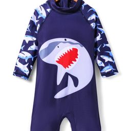 KIDLINGSS Full Raglan Sleeves Shark Printed Swimsuit - Blue-image-88