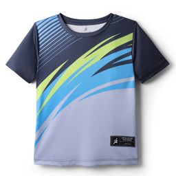 Pine Active Half Sleeves T-Shirt with Abstract Print - Grey-image-40
