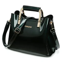 SYGA Women Elegant Glossy Handbag Stylish Bucket Bag for Modern Women (Dark Green)-picture-47