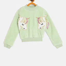 JWAAQ Girls Embroidered Full Sleeve Pullover Cotton Sweater-image-9