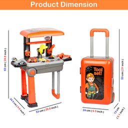 Fiddlerz Tool Kit for Kids Pretend to Play 2 in 1 Construction Tool Set with Portable Suitcase Engineering Set  - 26 Pieces image 3