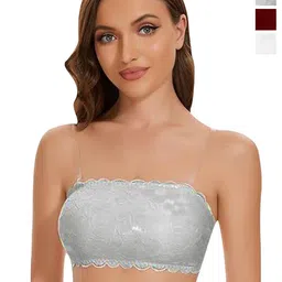ComfyStyle Floral Bandeau Bra Full Coverage Lightly Padded-9