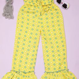 Cutiekins Girls Floral Printed Flared Knitted Palazzos-image-71