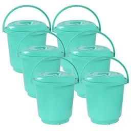 Aura Green 6 piece Solid Plastic Bath Accessories Set-image-19
