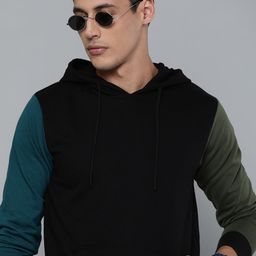 Kook N Keech Men Black Solid Hooded Sweatshirt-image-58