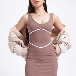 glitchez Sleek Scoop Neck Ribbed Mini Dress-image-86