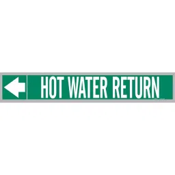 BRADY Plastic Pipe Marker Hot Water Return Green and White 1 x 8 x 0.003 inch, 35TJ04-image-86