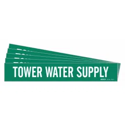 BRADY Vinyl Pipe Marker Tower Water Supply Green and White 2-1/4 x 14 x 0.004 inch, 781Z99 (Pack of 5)-image-96