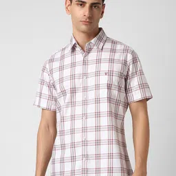 Van Heusen Sport Men Spread Collar Tartan Checked Cotton Slim Fit Casual Shirt-image-20