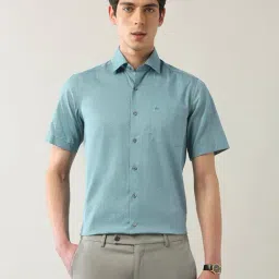 Arrow Green Cotton Regular Fit Print Formal Shirt-image-27