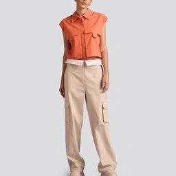 Muvazo Cropped Shirt & Cargo Trousers Co-Ords-48