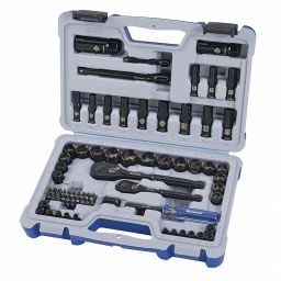 Westward Socket Wrench Set Chrome 1/2 inch 3/8 inch 6 Point, 55MT04-30