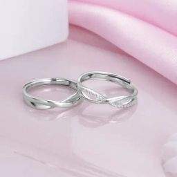 Zavya 92.5 Sterling Silver Infinity Bond Ring for Couple-image-6