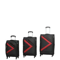 Citizen Arrow Voyage Black & Red Color Block Trolley Bag Pack of 3 - 55 Cms, 65 Cms & 75 Cms image 1