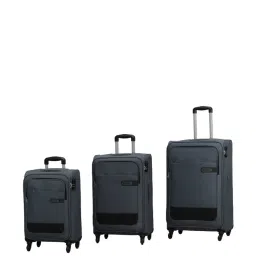 Citizen Wander Weave Grey Color Block Trolley Bag Pack of 3 - 55 Cms, 65 Cms & 75 Cms image 1