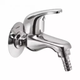 PLUMBER Wall Mounted Chrome Finish Nozzle Cock with Wall Flange, KNA-0216-23