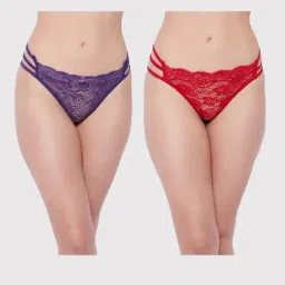 Secrets By ZeroKaata Multicolor Lace Panty (Pack of 2)-image-8