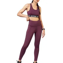 The Souled Store Wine Non-wired Padded Sports Bra-picture-11