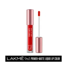 Lakme 9 to 5 Primer Plus Matte Liquid Lip Color MR1 Fiery Scarlet - 4.2 ml-14