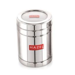 HAZEL Silver Stainless Steel Container with Transparent Lid (1.4L)-picture-15