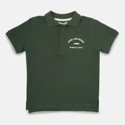 Angel & Rocket Kids Green Cotton Regular Fit Polo T-Shirt-image-72