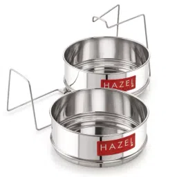 HAZEL Cooker Separator with Lifter Dal Chawal for Cooker Stainless Steel Flat Cooker Dabba Set of 2-image-10