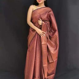Blissta Maroon Silk Woven Saree With Unstitched Blouse-image-28