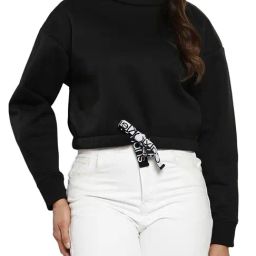 Calvin Klein Black Cropped Hoodie-picture-46