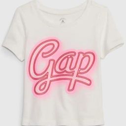 GAP Girls White Cotton Graphic T-Shirt-image-50