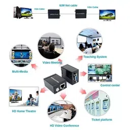 LOTA VGA to RJ45 Signal Extender Adapter Black for Transmit Video Signals over Long Distances, MST-959-LT image 2