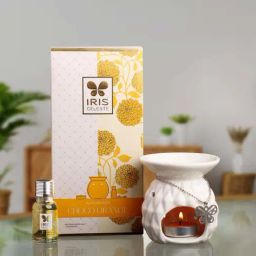IRIS Ceramic Celeste Choco Orange Fragrance Vaporizer Jar Set-9