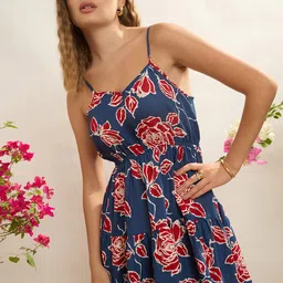 CORSICA Pleated Floral Print A-Line Tiered Mini Dress-picture-19