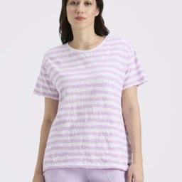 Pepe Jeans Purple Cotton Comfort Fit Striped T-Shirt-image-30
