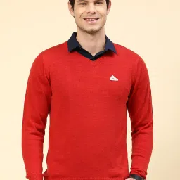 Monte Carlo Red Wool Blend Regular Fit Solid Pullover image 1