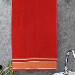 Romee Red Cotton Solid Bath Towels-image-67