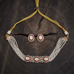 Kushal's Fashion Jewellery Kundan Stone-Studded Jewellery Set-image-13