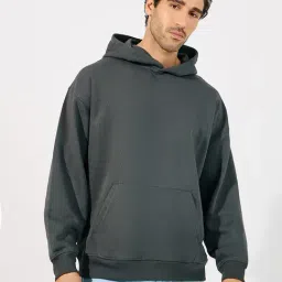 Styli Grey Regular Fit Printed Hooded Sweatshirt-image-71